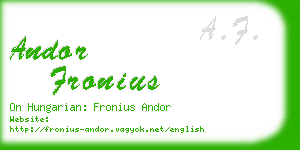 andor fronius business card